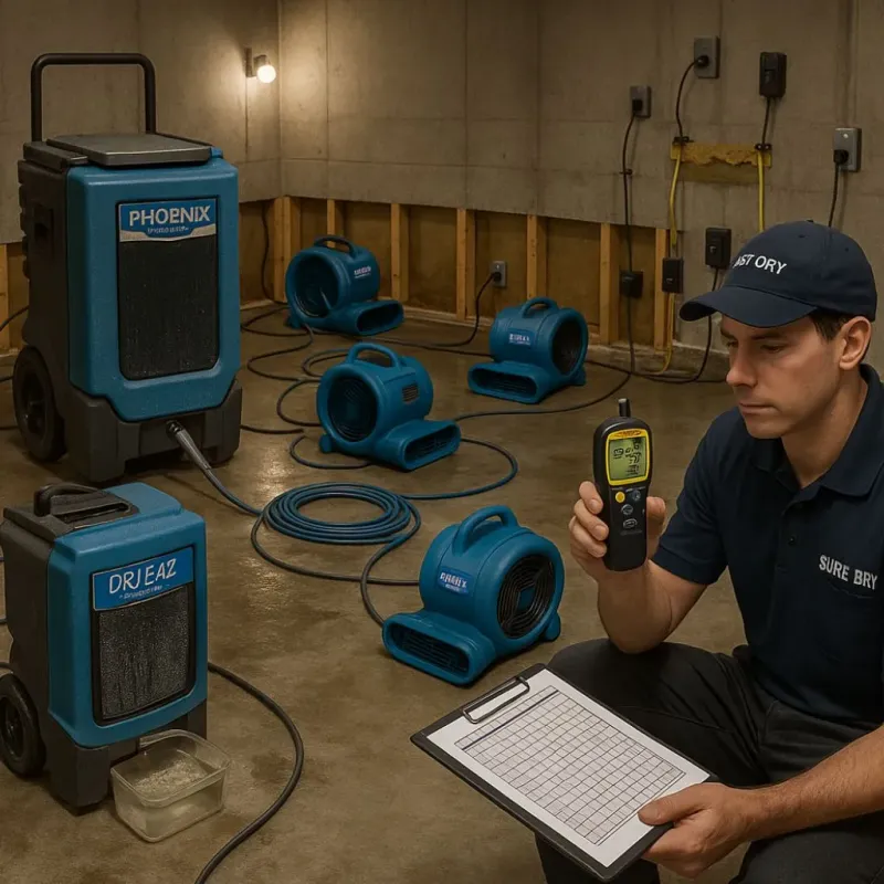 Structural Drying and Dehumidification process in Adrian, MI